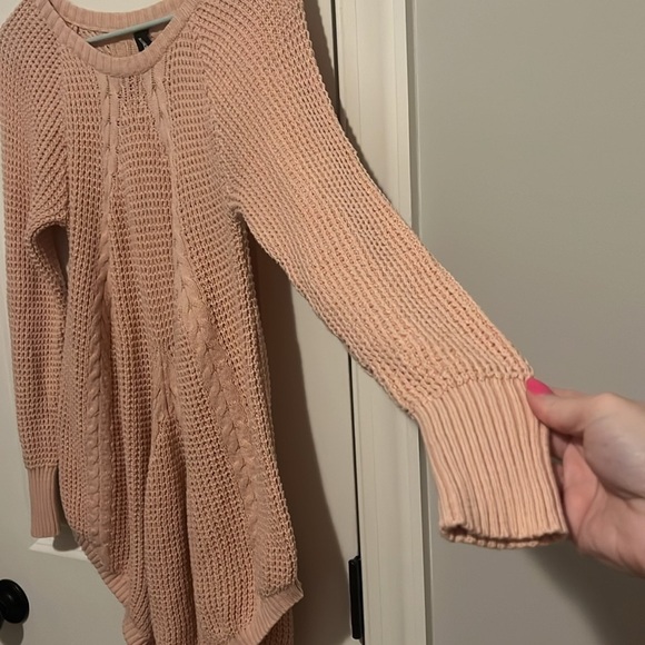 Agnes & Dora size Small Cable Knit Cardigan Flare Out Tunic Sweater 100% Cotton - Picture 3 of 8